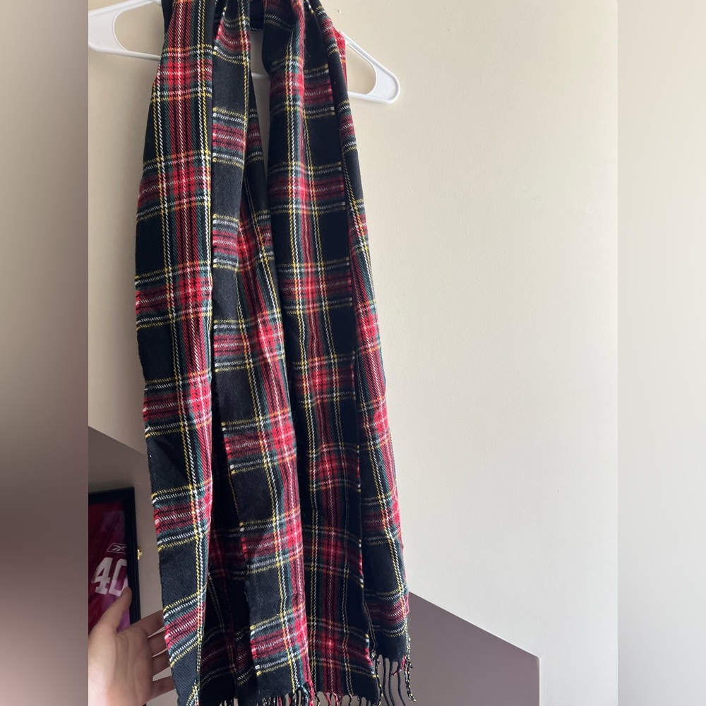 NWT J. Crew Plaid Scarf with Fringe